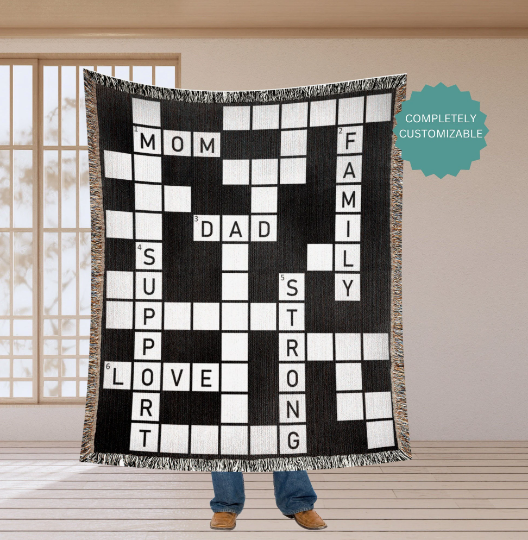 Personalized Crossword Puzzle Throw Blanket Fizosh Designs
