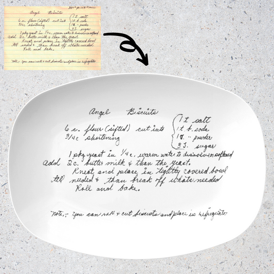 Handwritten Recipe Platter Personalized