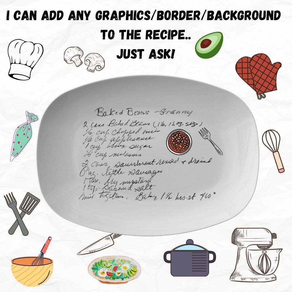 Handwritten Restored Recipe Platter