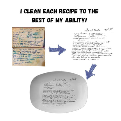 Handwritten Restored Recipe Platter