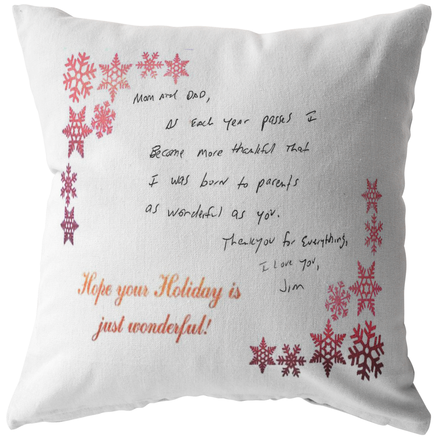 Personalized Pillows with Handwritten Letter