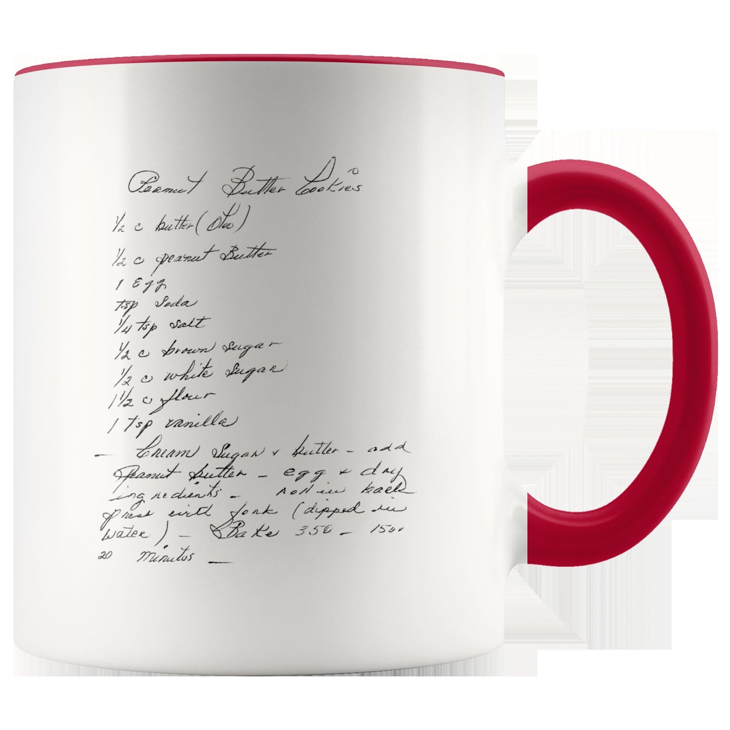 Handwritten Recipe Accent Mug