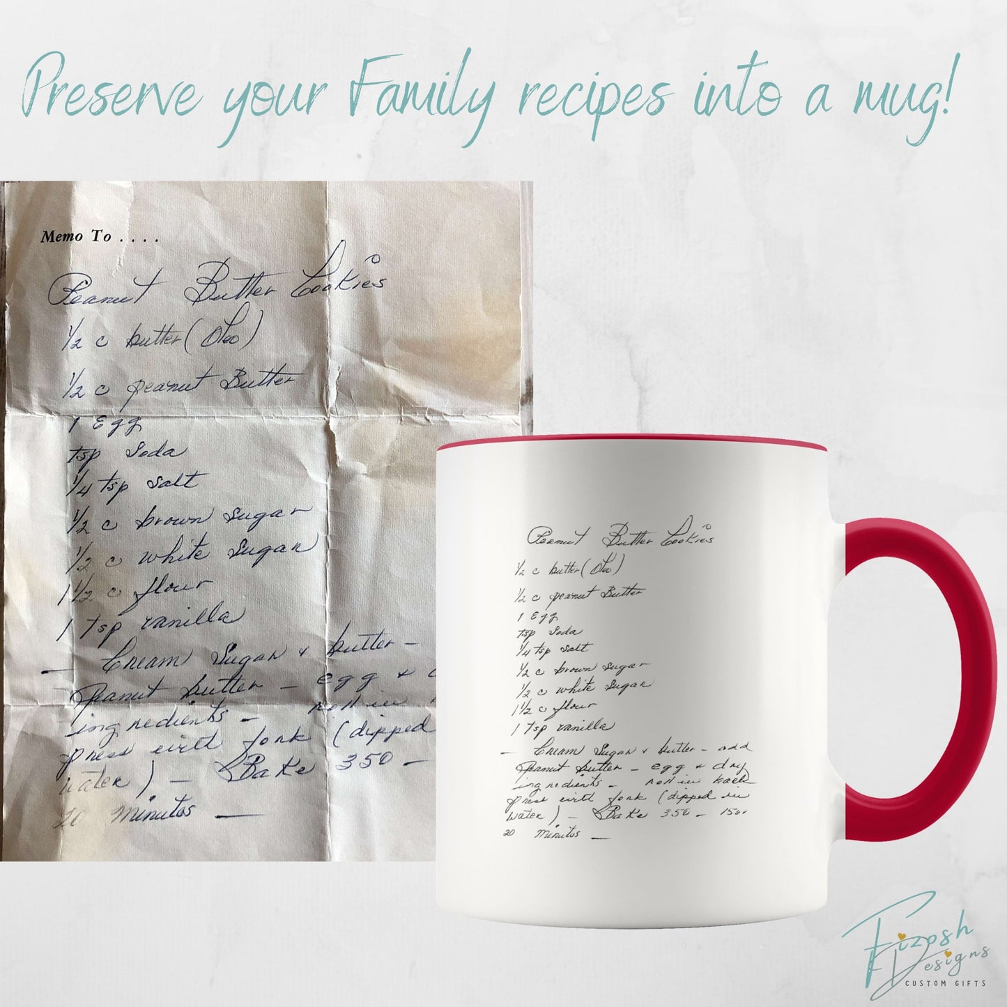 Handwritten Recipe Accent Mug