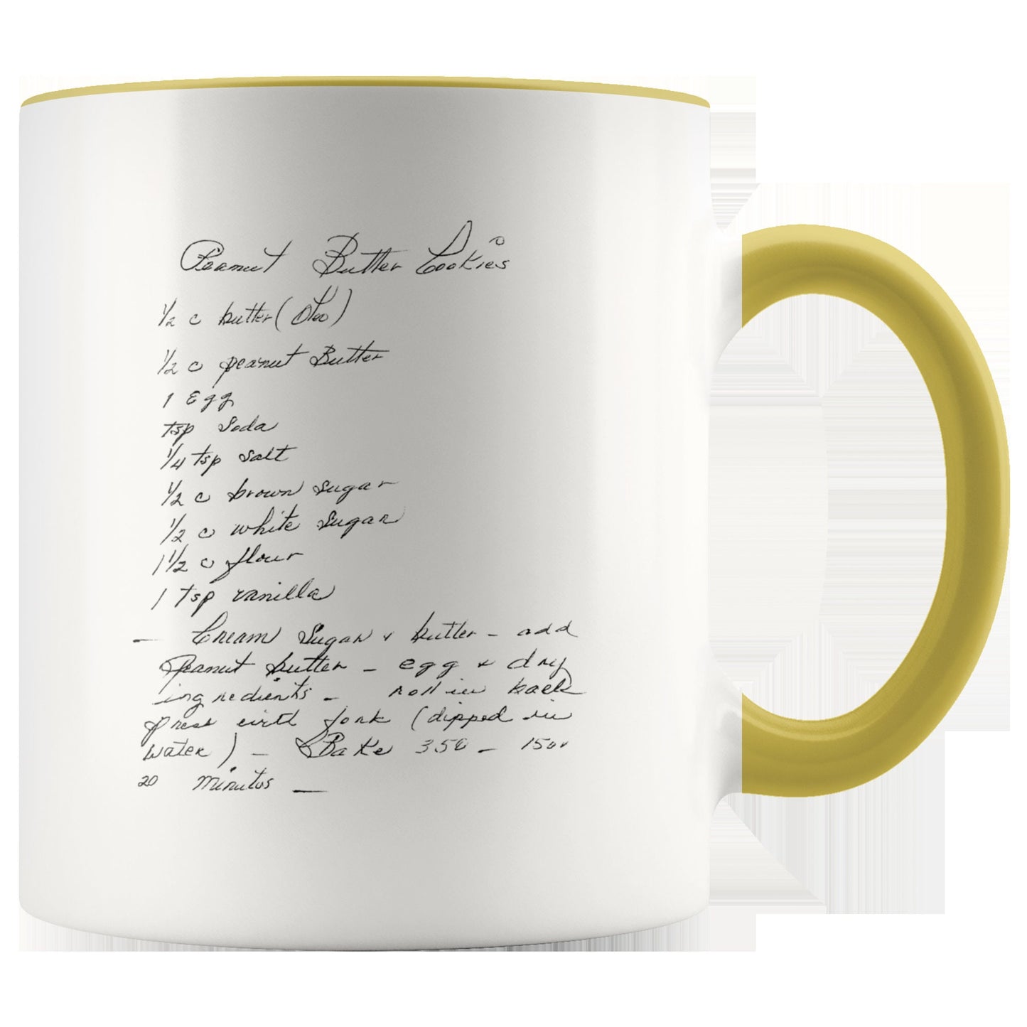 Handwritten Recipe Accent Mug