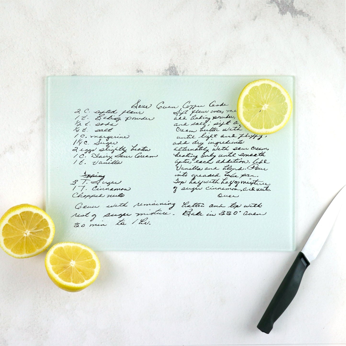 Handwritten Recipe Cutting Board