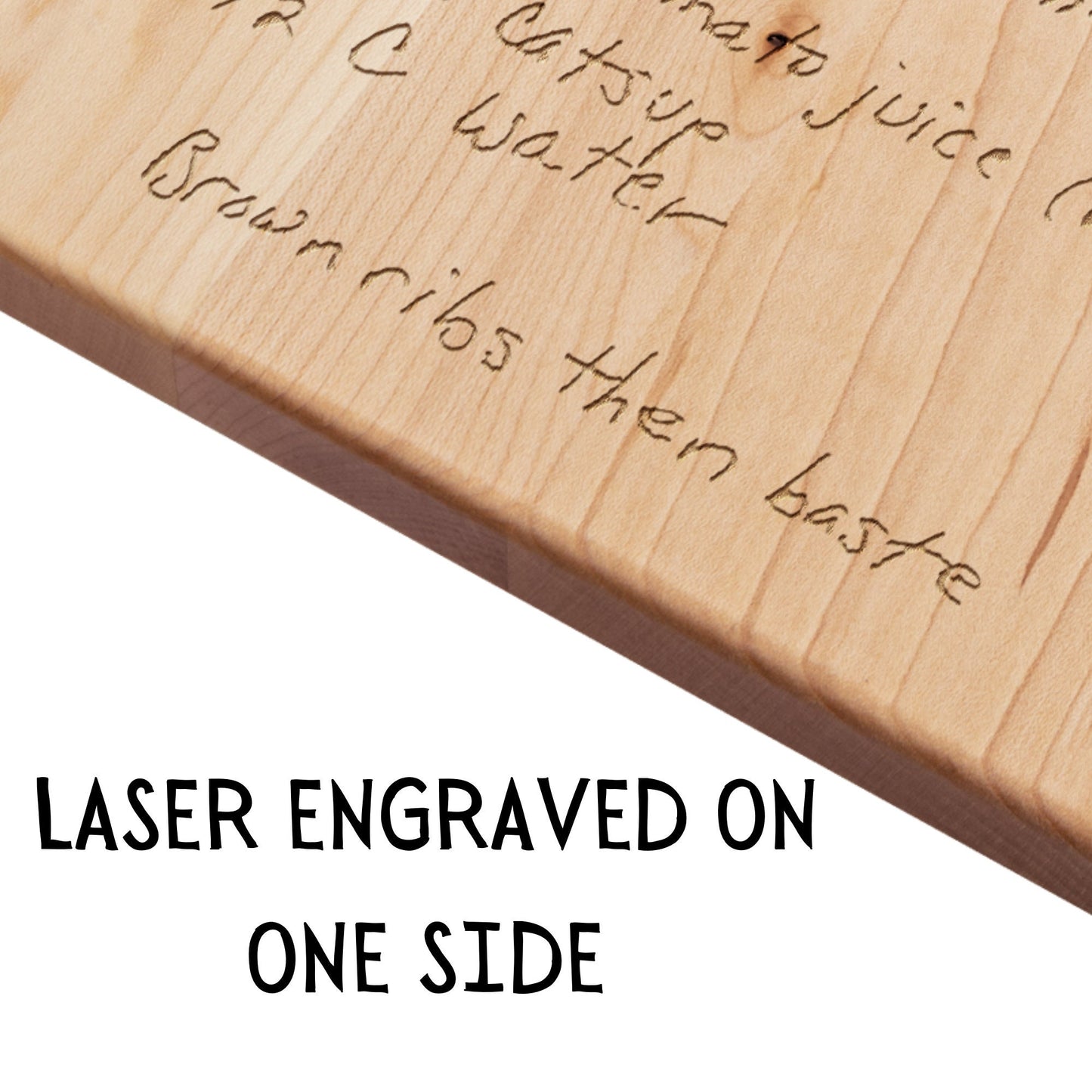 Handwritten Recipe Engraved on Cutting Board