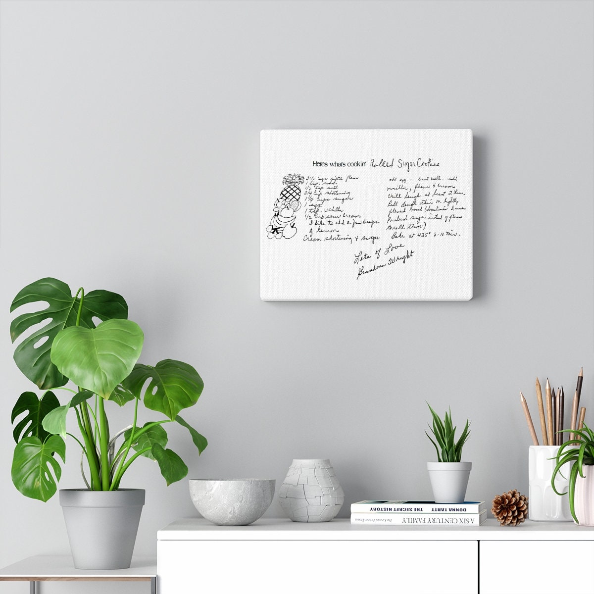Handwritten Recipe Canvas Print Keepsake