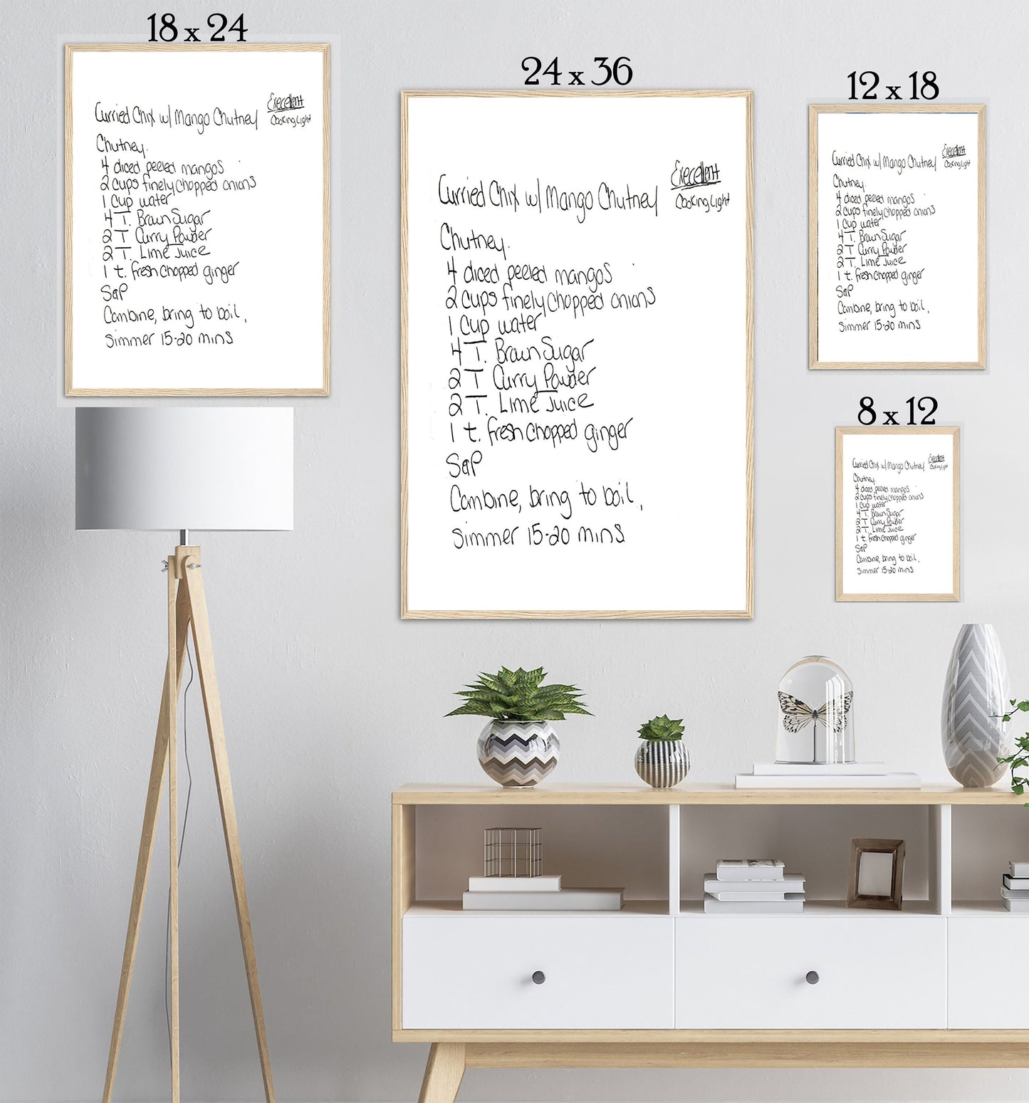 Handwritten Recipe Framed Print