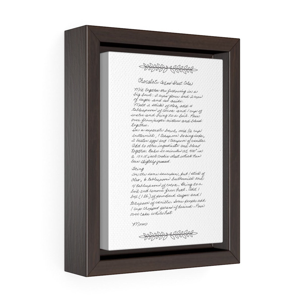 Handwritten Recipe Canvas Print Keepsake