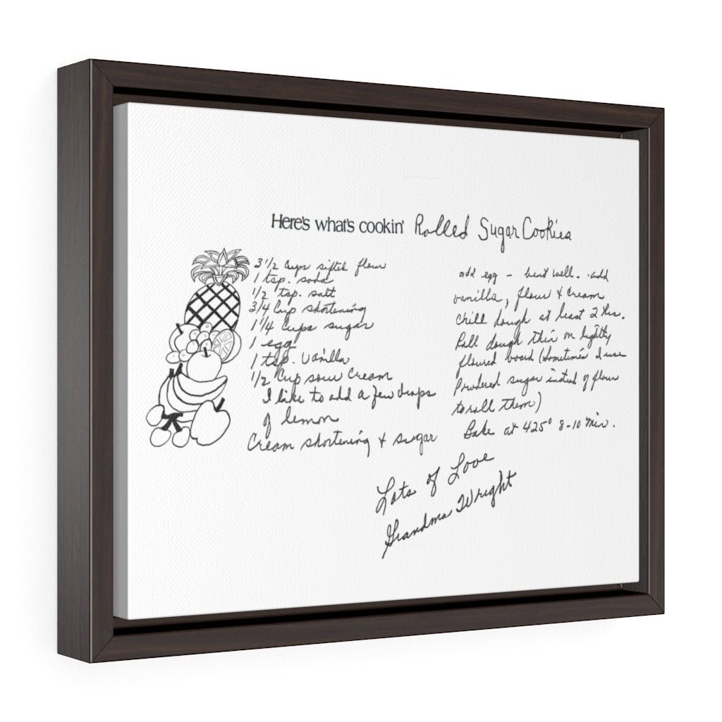 Handwritten Recipe Canvas Print Keepsake