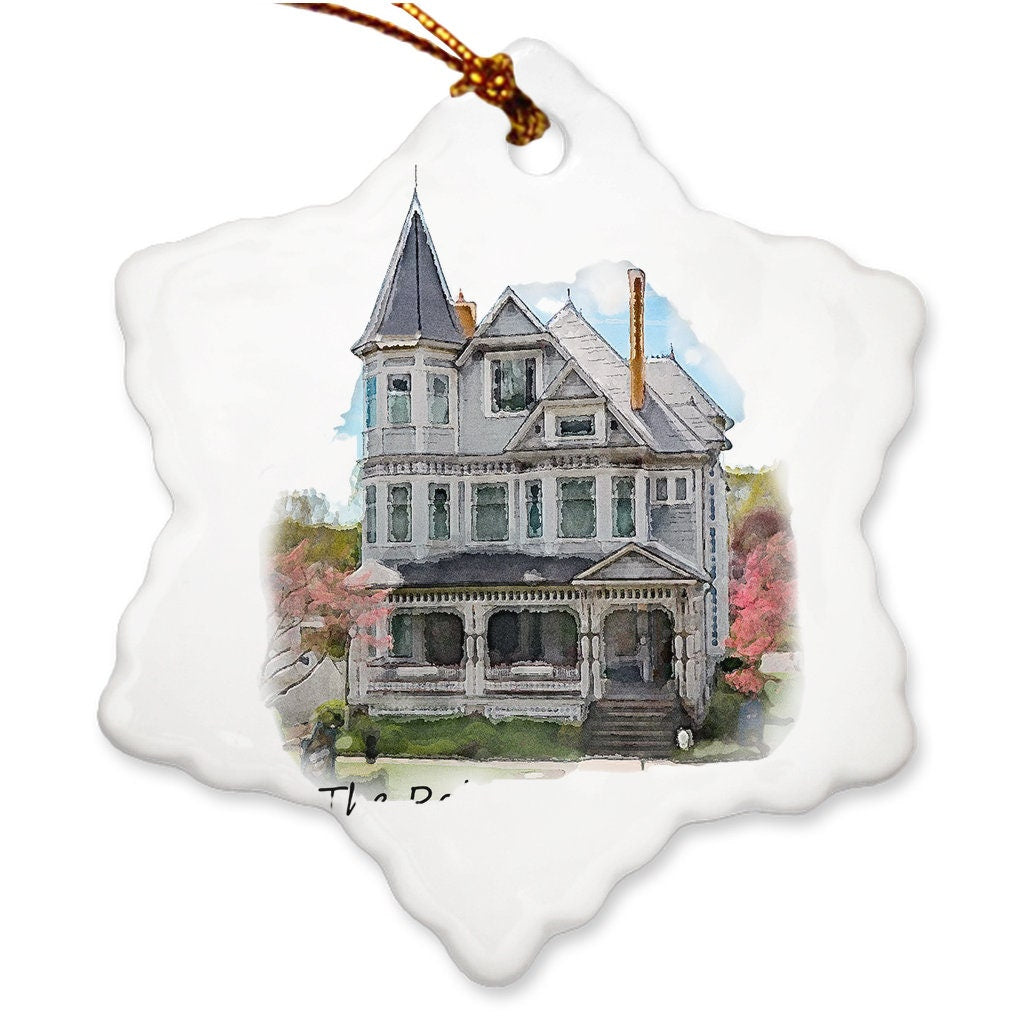 Watercolor House Ornament