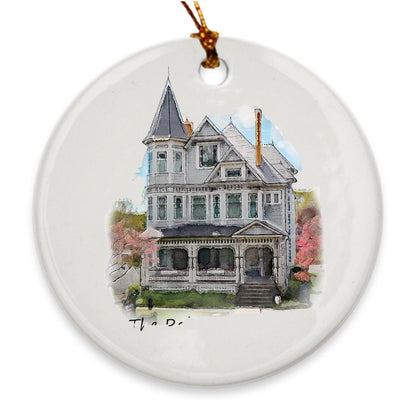 Watercolor House Ornament