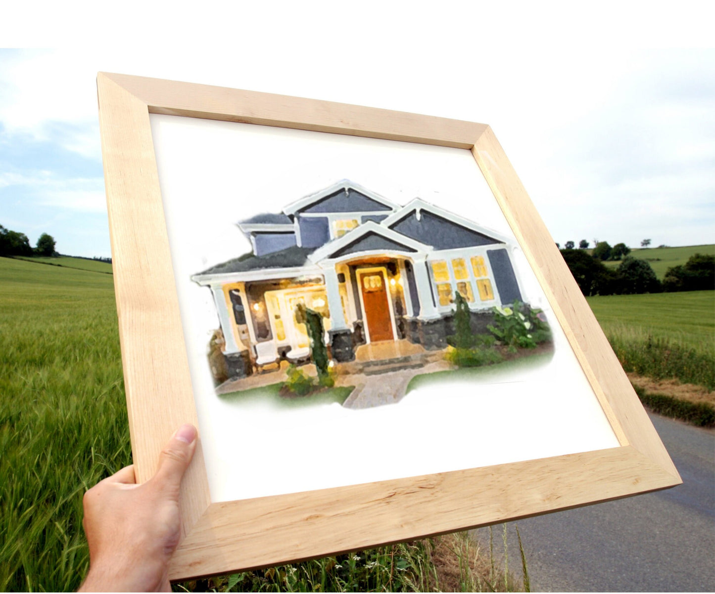 Personalized Watercolor House Painting