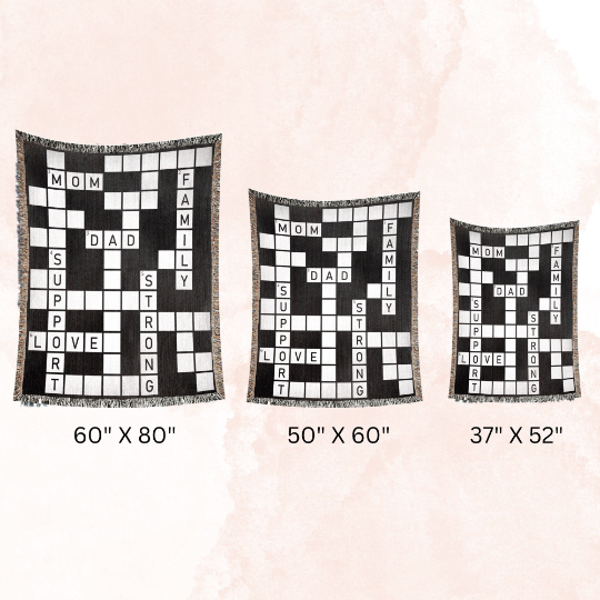 Personalized Crossword Puzzle Throw Blanket