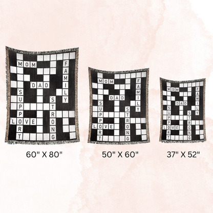 Personalized Crossword Puzzle Throw Blanket