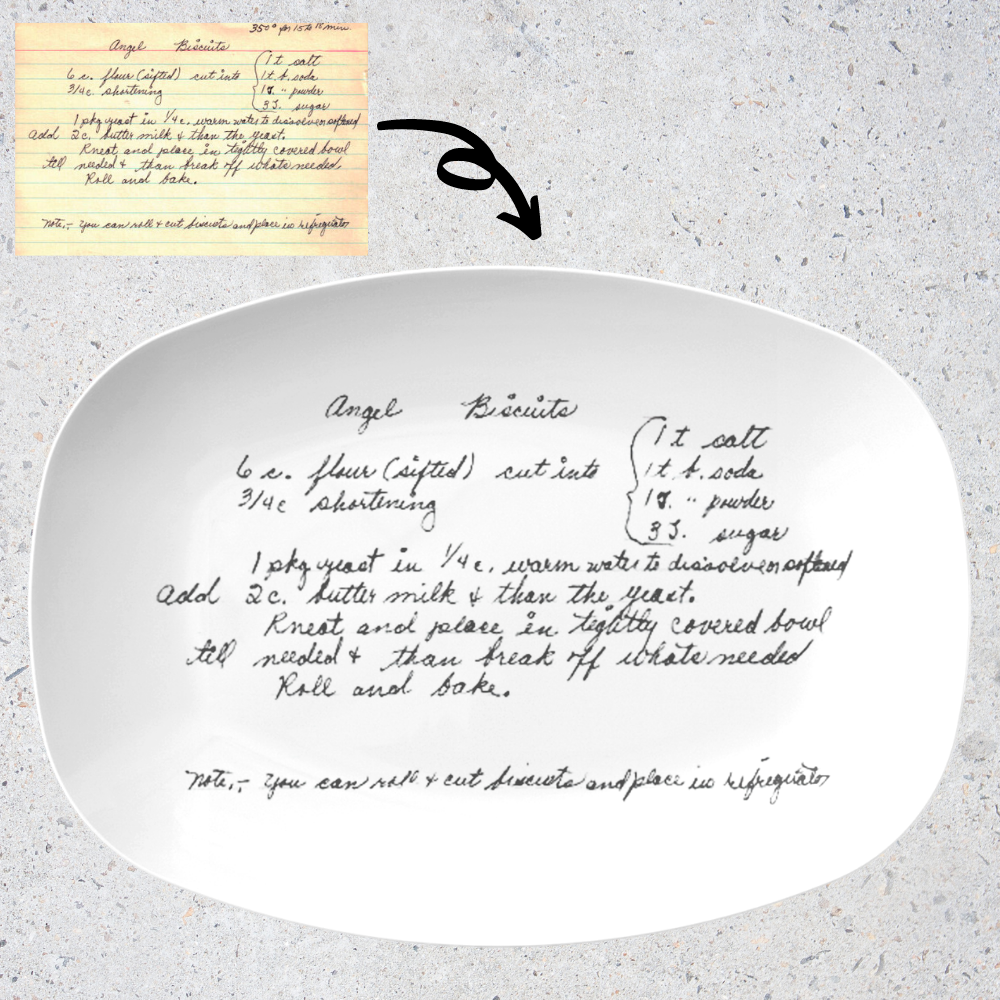 Handwritten Recipe Platter Personalized