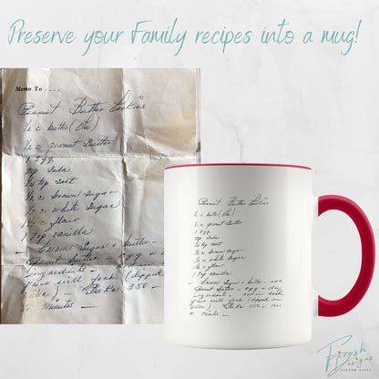 Handwritten Recipe Accent Mug