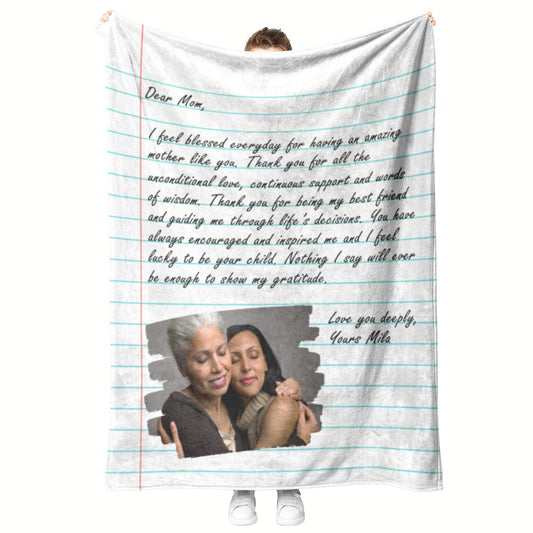 Handwritten Letter Blanket Personalized