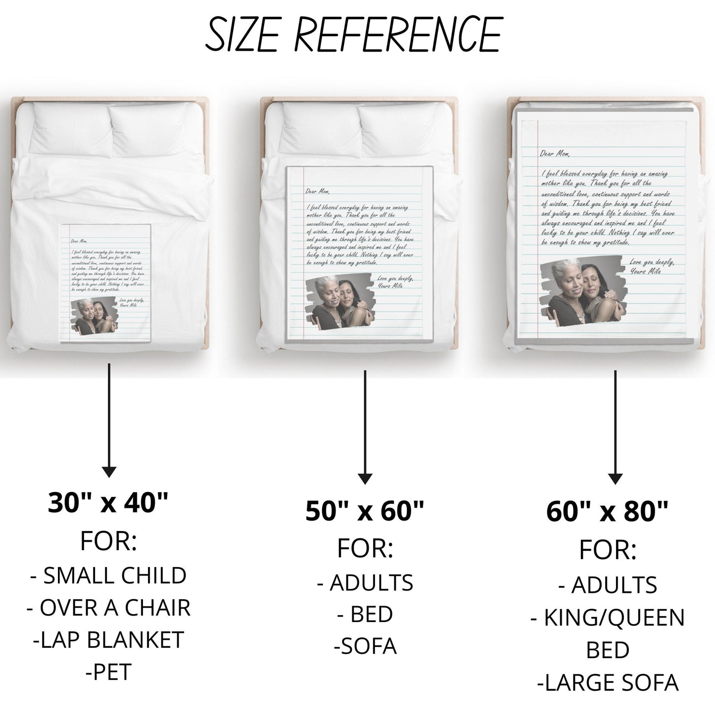 Handwritten Letter Blanket Personalized