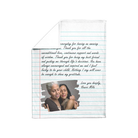 Handwritten Letter Blanket Personalized
