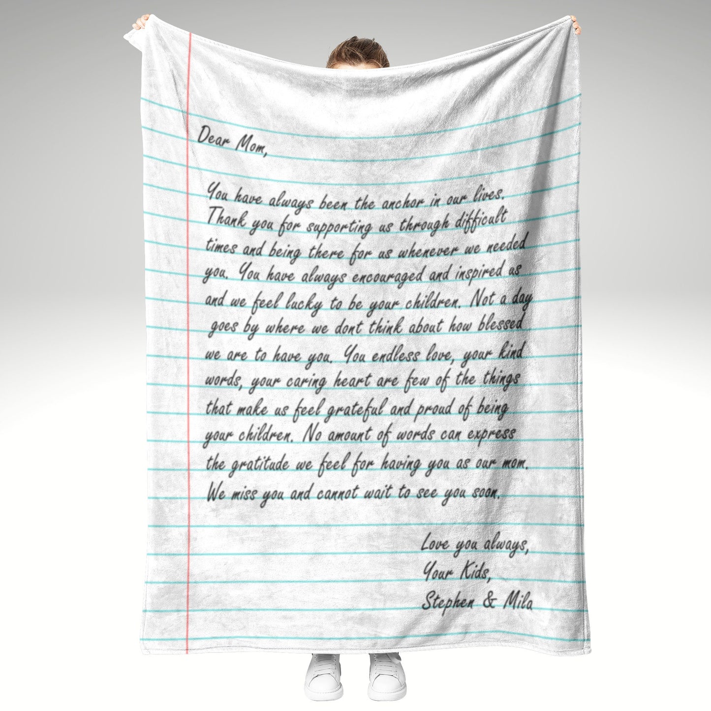 Handwritten Letter Blanket Personalized