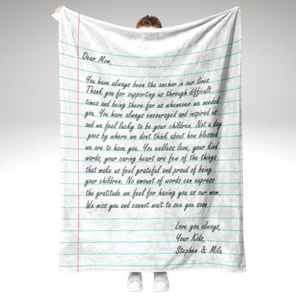 Handwritten Letter Blanket Personalized