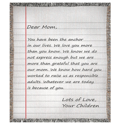 Woven Blanket with Handwritten Letter
