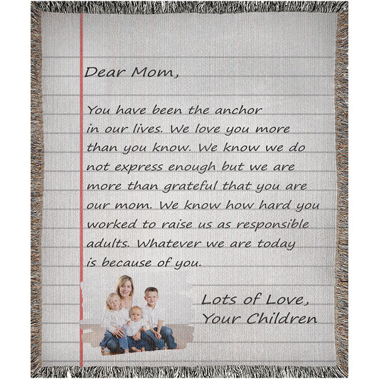 Woven Blanket with Handwritten Letter