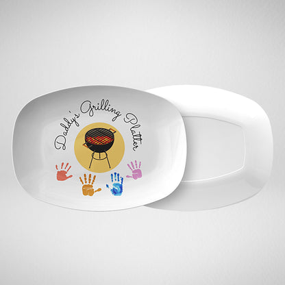 Grilling Platter with Kids Handprints
