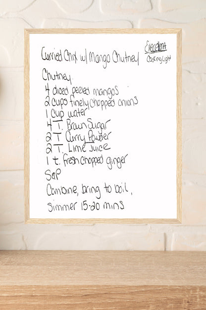 Handwritten Recipe Framed Print