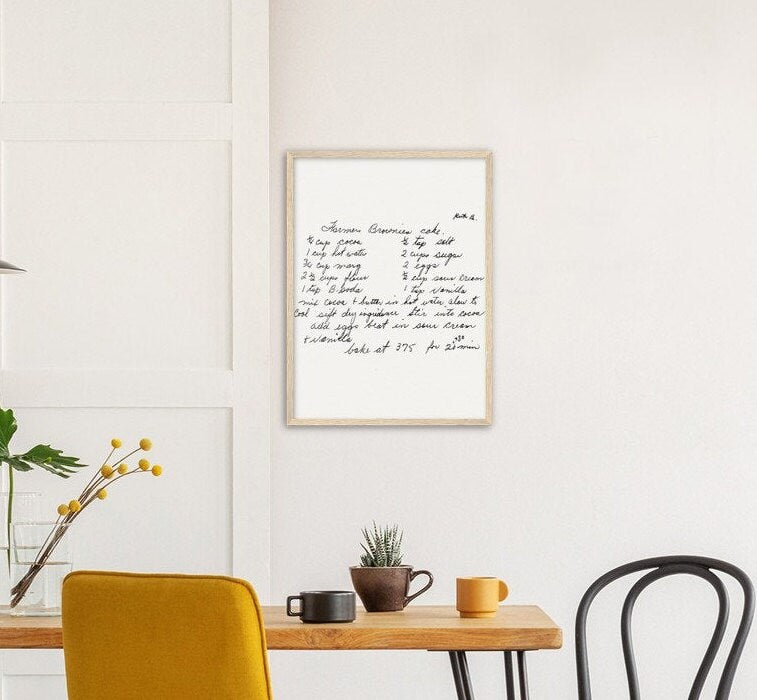 Handwritten Recipe Framed Print