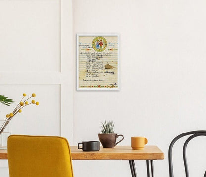 Handwritten Recipe Framed Print