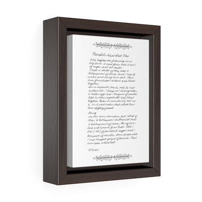 Handwritten Recipe Canvas Print Keepsake