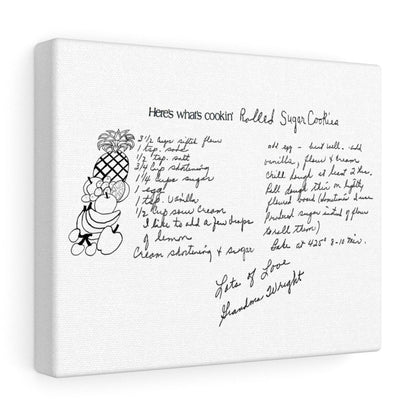 Handwritten Recipe Canvas Print Keepsake