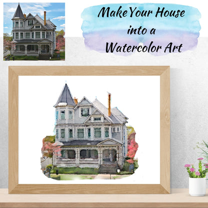 Personalized Watercolor House Painting
