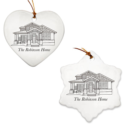 Personalized Home Line Drawing Ornaments