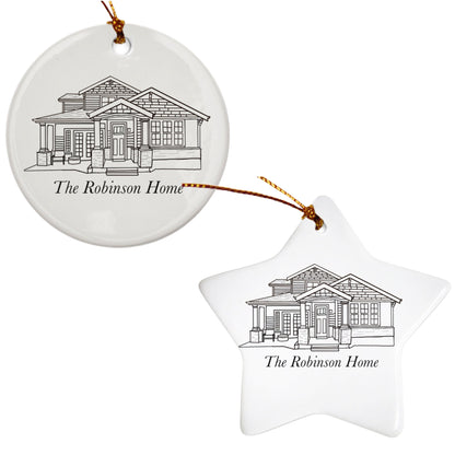 Personalized Home Line Drawing Ornaments