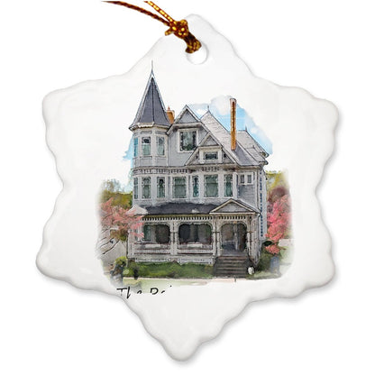 Watercolor House Ornament