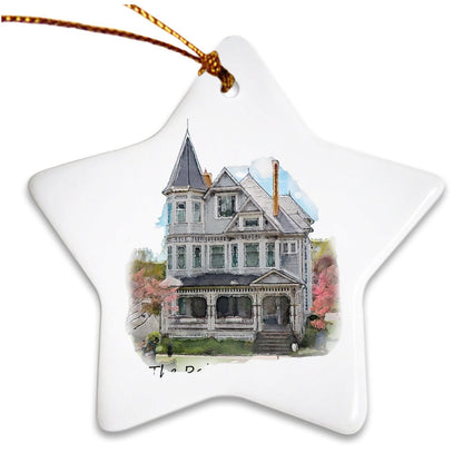 Watercolor House Ornament