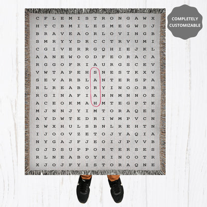 Word Search Family Name Blanket