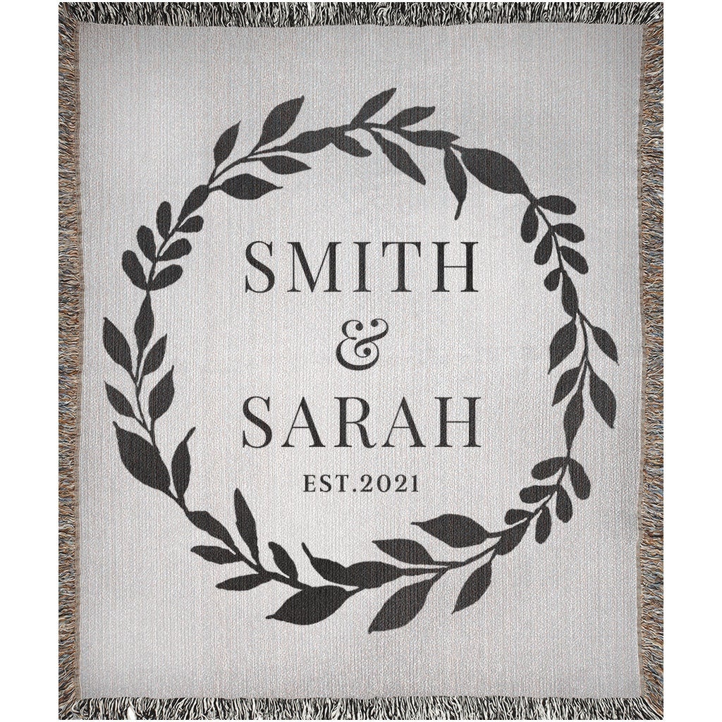 Woven Throw Wedding Couples Names