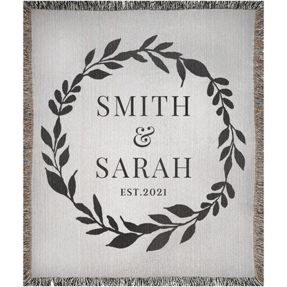 Woven Throw Wedding Couples Names