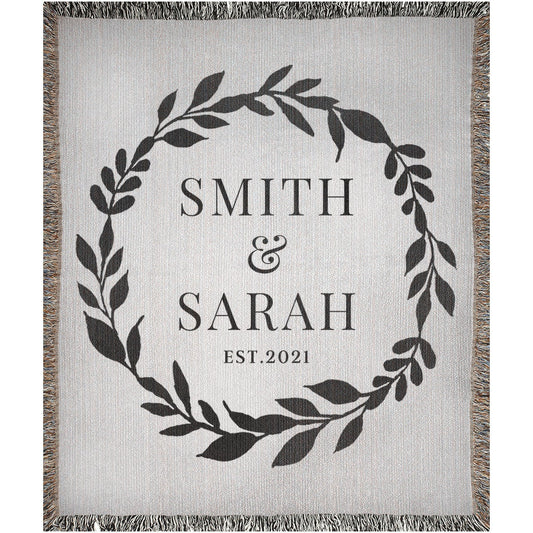 Woven Throw Wedding Couples Names