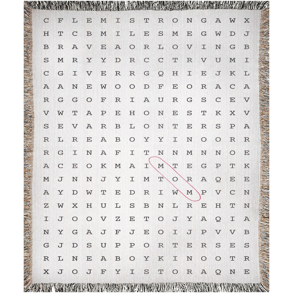 Word Search Family Name Blanket